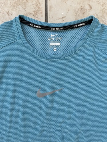 Nike Running Para Hombre Camiseta Manga Corta Azul Mediana Dri Fit Deportes Entrenamiento Camiseta - Imagen 3 de 20