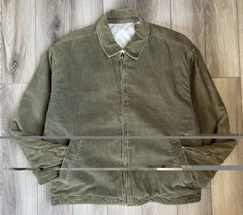 Vintage Structure Corduroy Y2K Era Reversible Jacket Olive Green XL Gently Used - Image 2 of 4