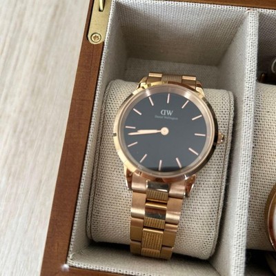 Daniel Wellington Iconic Link Quartz 40mm Rose Gold Black Dial