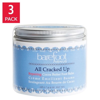 Barefoot Venus All Cracked Up Trio Repairing Cocoa Butter Foot Balm 3x 118g NEW
