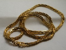 Vintage Monet Gold Tone Chunky Runway Heavy Flat Box Link Chain Necklace 31"