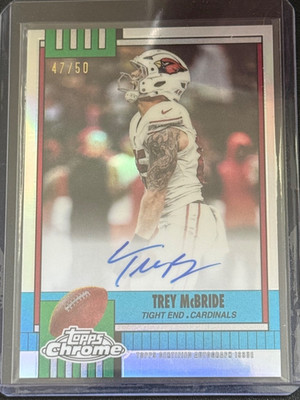 TREY MCBRIDE 2025 Topps Chrome #1990-TMB 1990 Silver Refractor On Card Auto /50