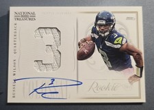 2012 Panini National Treasures Russell Wilson Rookie #20 On Card Auto /50 RPA . rookie card picture