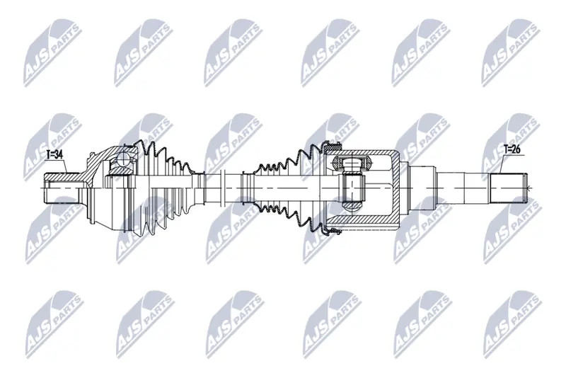 Driveshaft Front Axle Left NPW-ME-183 NTY for MERCEDES-BENZ G-CLASS