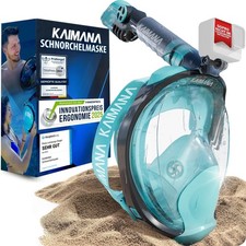 KAIMANA® Schnorchelmaske Erwachsene mit Tasche - CO₂-geprüft Vollgesichtsmaske