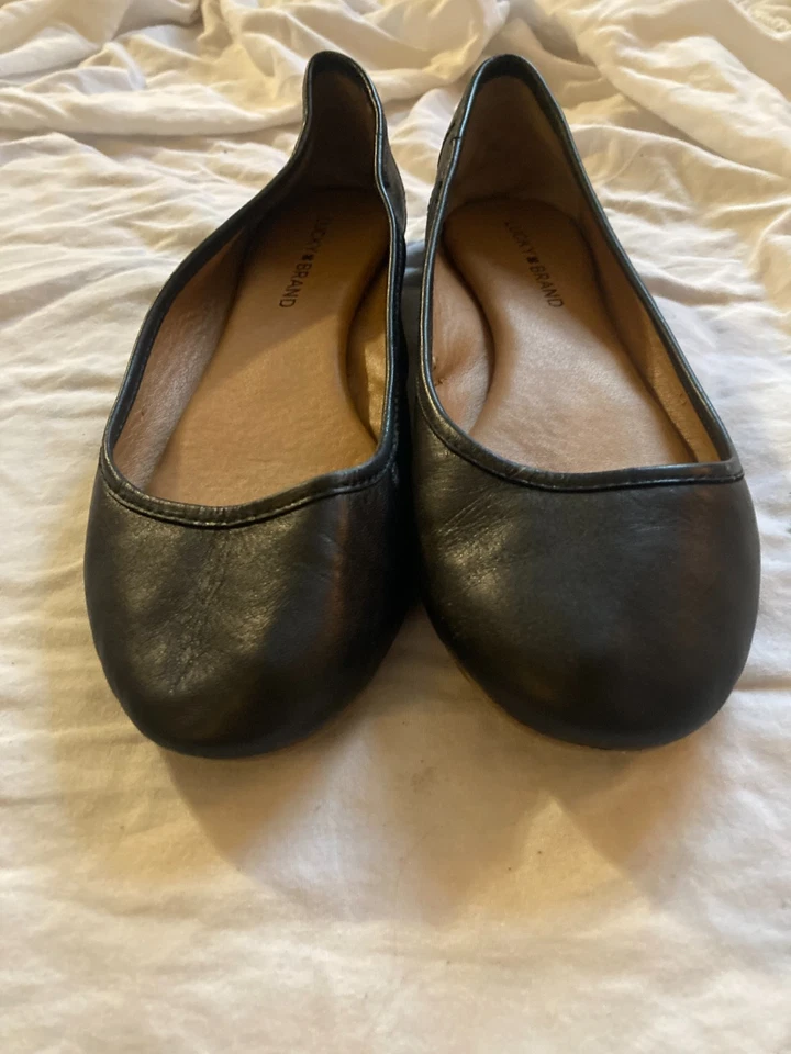 Женские черные кожаные балетки Lucky Brand без застежек размер 8,5 M - Изображение 4 из 4