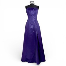 Vintage Prom Dress Maxi Gown S 90s Y2K Graduation Dress Floral Embroidery Gown