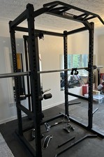 Powertec Power Cage w/ Lat Tower + Attachments Home Gym Bundle 