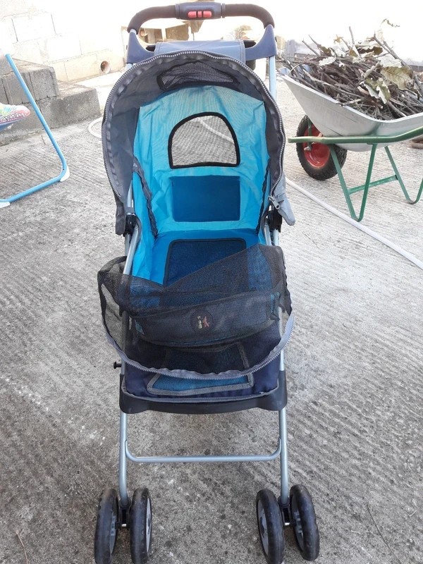 Passeggino pieghevole per animali domestici, spazioso, capacità 20 kg e doppio foto 2