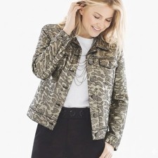 Chico s Women s Jacket 8 Champagne Silver Black Metallic Animal Print Jacquard