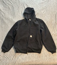Carhartt Men's Jacket Size M J131 Black Full Zip Hooded