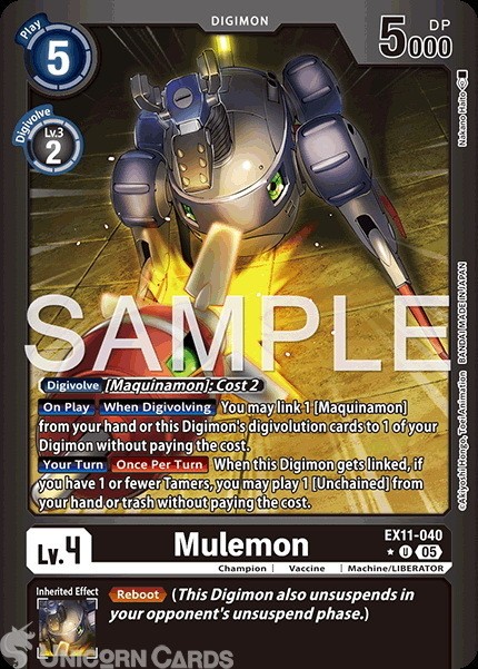 EX11-040 Mulemon : Limited Uncommon Foil Digimon Card : EX11: Dawn of Liberator