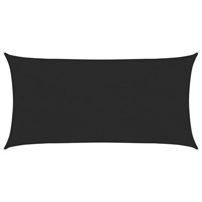 Sonnensegel 160 g/m² Schwarz 2x3,5 m HDPE