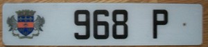 SINGLE ST. BARTHELEMY (St. Barts') LICENSE PLATE - 968 P