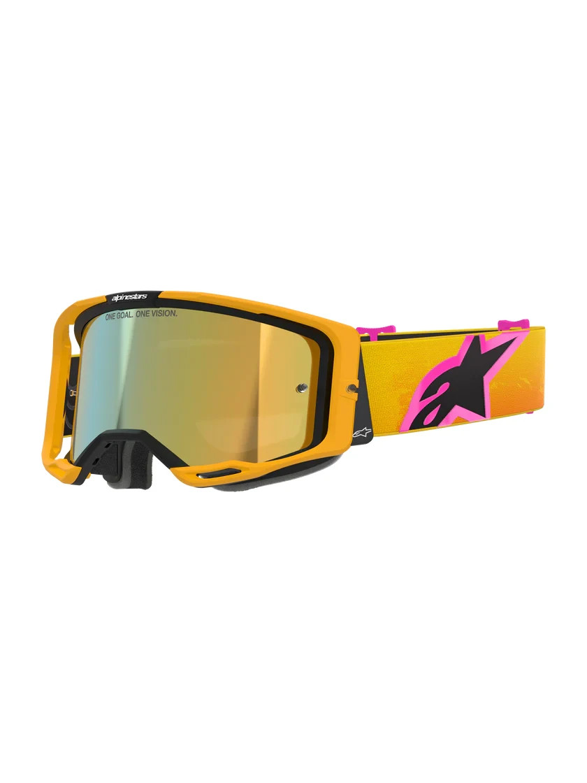 Alpinestars Vision 8 Goggles CORP MX Goggles (Orange/Yellow/Pink) Mirror Gold Le - Image 5