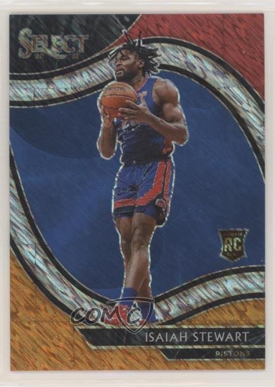 2020 Panini Select Courtside Red White Orange Shimmer Prizm Isaiah Stewart 02ez