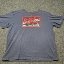 Carhartt Men’s L T-Shirt Relaxed Fit Navy Blue Workwear Made in USA SS Cotton