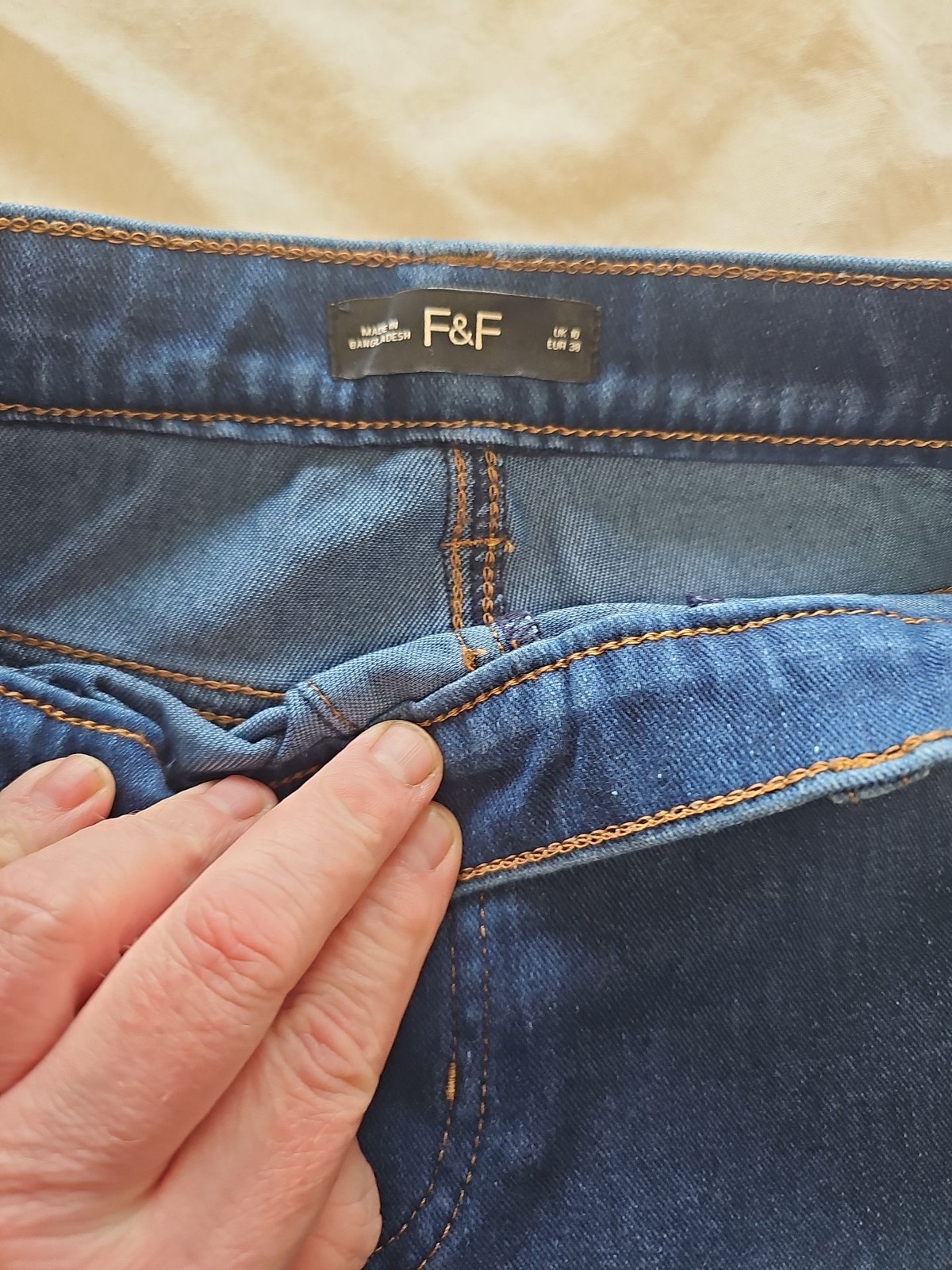 F&F Women's Dark Wash Skinny Jeggings - UK 10 B463 image 2