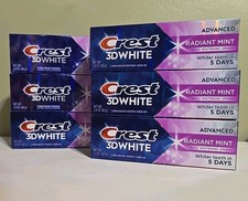 LOT OF 6 - Crest 3D White Toothpaste Radiant Mint 2.4oz each - Exp: 11/27 3/28
