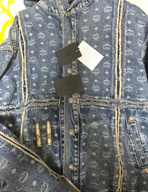 Thug Club x MCM Bullet Denim Jacket Blue Men's L Rare Limited