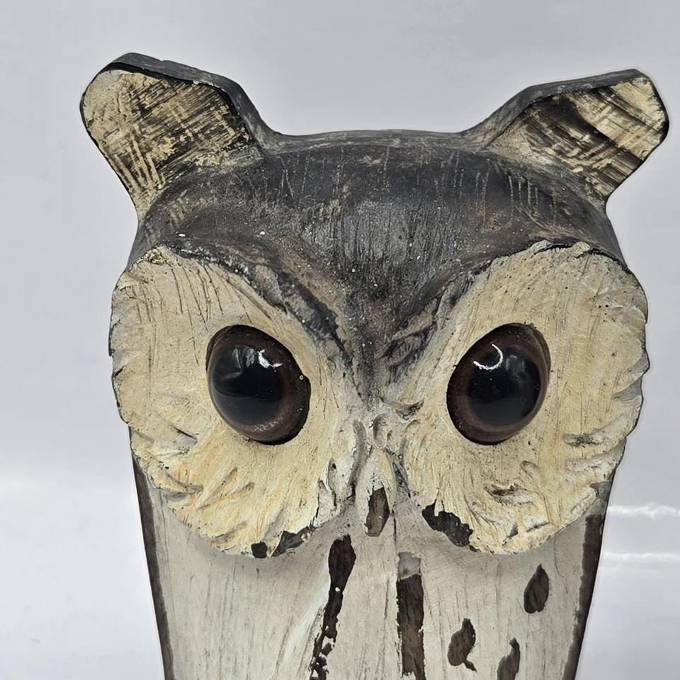 Honeybloom Owl & Hedgehog Wood Like Figurine Desk Shelf Sitter 3” Hand Painted - Image 2 of 4