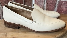 MADEWELL WINTER WHITE/BONE LEATHER FRANCIS LOW HEEL SLIP ON LOAFER 5M