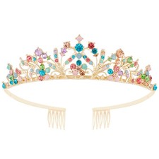 Vovii Tiaras for Women Princess Crown 5.3 4.3 1.3 inches, Multi-colored