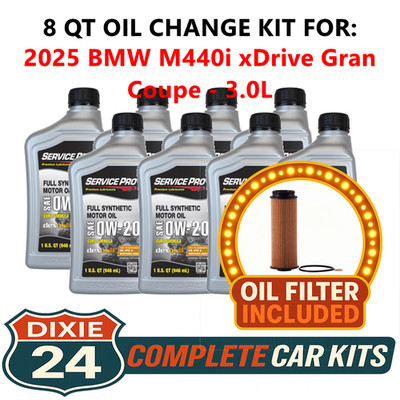 Fits: 2025 BMW M440i xDrive Gran Coupe 3.0L Synthetic Oil & Filter Kit (0W-20)