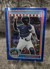 2025 Panini Stars & Stripes USA Base Blue Wave Prizm #48 Dariel Carrion 18/125