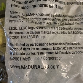2001 McDonald&rsquo;s LEGO BIONICLE Kongu #5 Sealed Polybag Happy Meal