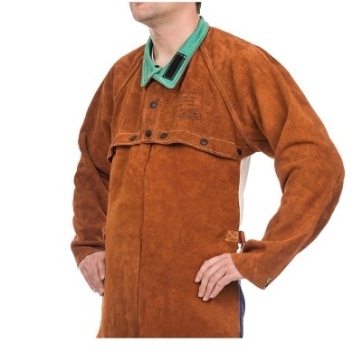 Split Cowhide Cape Sleeves, 14 in Long, Snaps Closure, Large,  Brown ORS Nasco