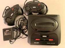 Sega Mega Drive 2 console 1 Games  Sonic Hedgehog and  2 controllers