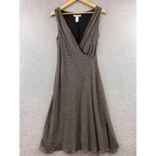 Vintage NINE WEST Womens Sleeveless Wrap Dress Size 10 Geometric Print Silk