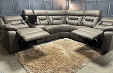 Miami Fabric Electric Recliner Corner Sofa With Cupholders Grey - USB Charging