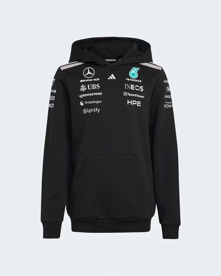Adidas Mercedes AMG Petronas F1 2025 Team Hoodie Pullover Black Formula 1 - Bild 1 von 4
