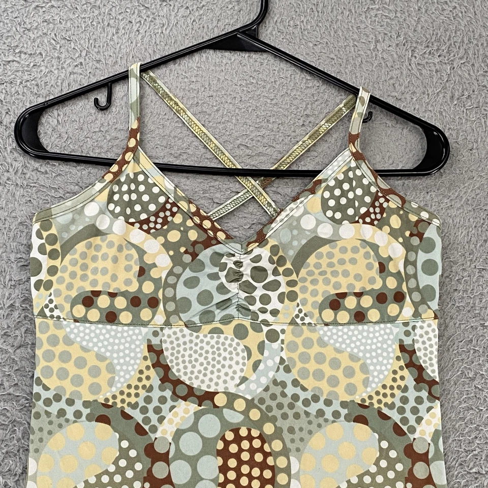 Женская майка Prana Babydoll средний размер зеленая с перекрестной спинкой бюстгальтер для йоги сделано в США - Изображение 2 из 4