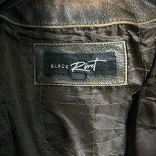80s Black Rivet Distressed Brown Zip Jacket Quilted Lining