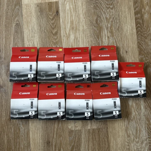 GENUINE AUTHENTIC CANON 5 BLACK PGI-5BK INK CARTRIDGE JOBLOT X 9