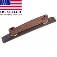 Adjustable Rosewood Archtop Jazz Guitar Bridge Base and Saddle, Unslotted