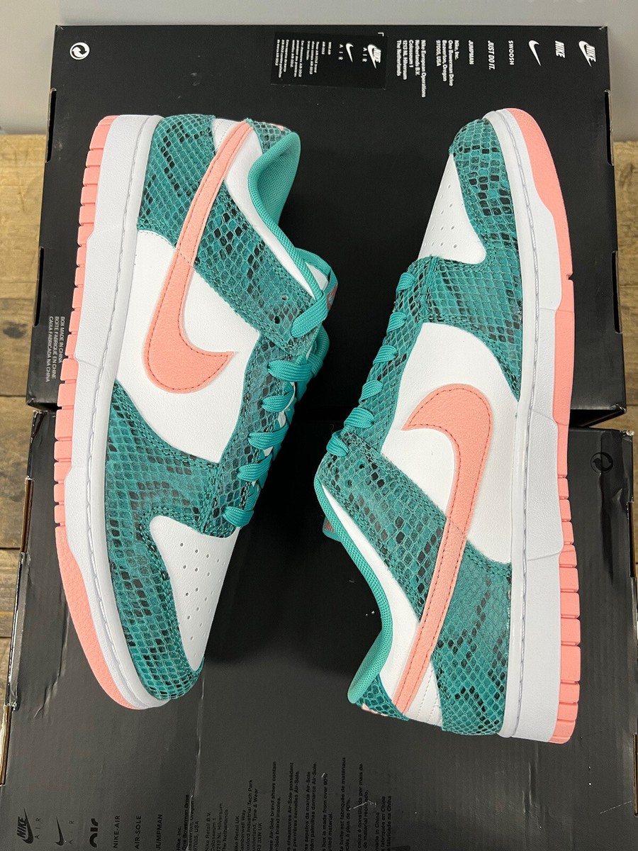 NIKE DUNK LOW ME “SNAKE SKIN” WASHED TEAL BLEACHED CORAL