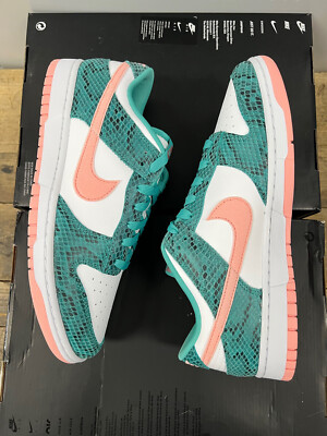 Nike Dunk Low ME Washed Teal Coral Women’s 9 Men’s 7.5 DR8577‑300 NIKE DUNK LOW ME “SNAKE SKIN” WASHED TEAL BLEACHED CORAL  main image 4