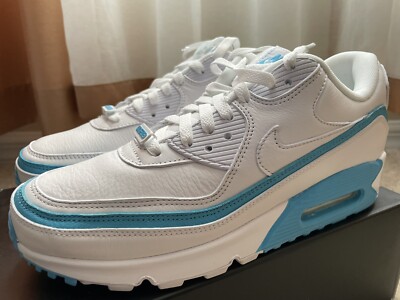 Undefeated x Air Max 90  White Blue Furry  CJ7197-102 Men s Size 8.5 No-Lid