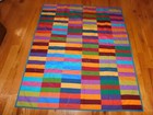 Handmade Rectangles Quilt Hand Tie Hand Pieced 49 x 58"