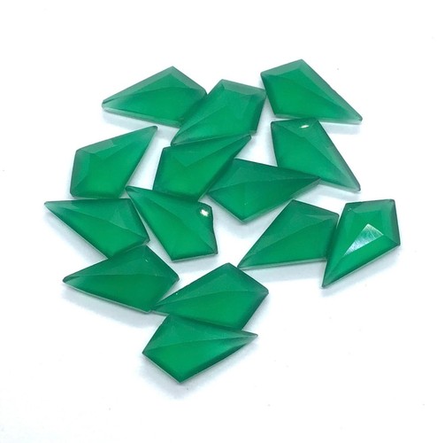 Kite Faceted Cut Green Onyx 7x12mm To 12x16mm Natural Calibrated Loose Gemstone - Picture 3 of 7