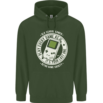 Old School Gamer Funny Gaming Herren 80% Baumwolle Hoodie