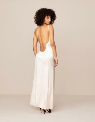 classic dressing gown agent provocateur Long Slip M/3 NWT Ivory Org. $505 100% Silk! RARE! [U] Zalando