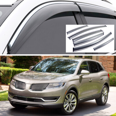 6x Rain Guard Wind Deflectors Window Visor Shade for 2016 2017 2018 Lincoln MKX