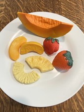 Realistic 1980s FRUIT Play Food Lot - Cantaloupe Strawberries Pineapple Peaches