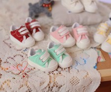 1/6 1/4 BJD Little Matte PU Leather Doll Shoes Soft Wooden Sole Buckle Round-toe