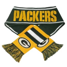 Green Bay Packers Scarf Knit Winter Neck NEW 65" - Wordmark Team Logo 2013